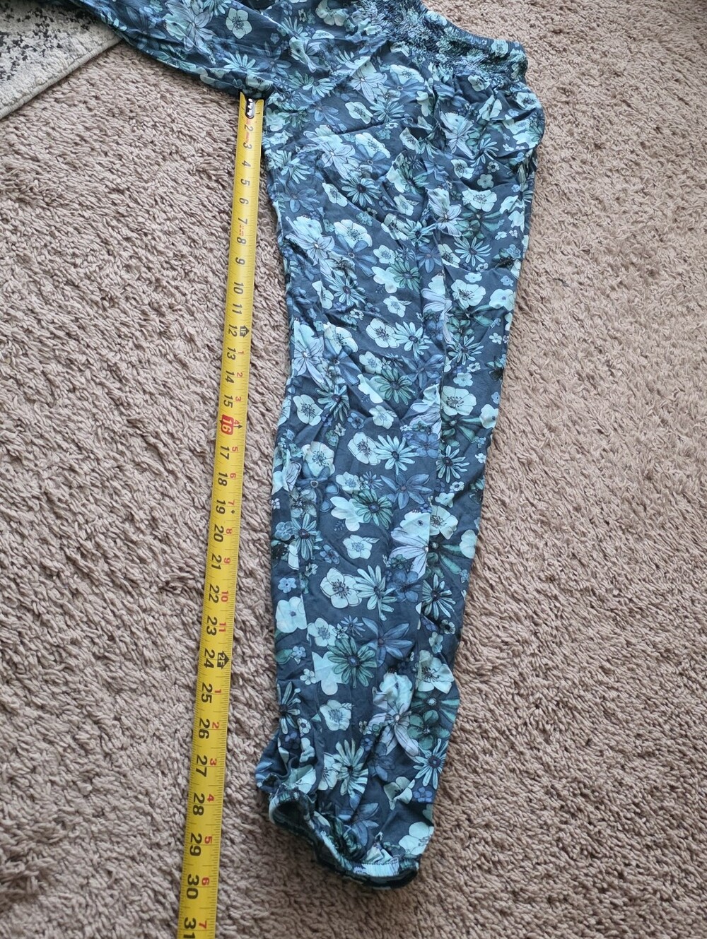Lotus And Luna Boho Festival Gypsy Joggers Floral Womens M Blue Rayon - Picture 2 of 4
